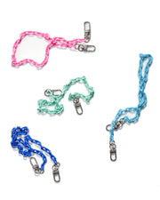 Kids plastic face mask chain holder necklace showing colors