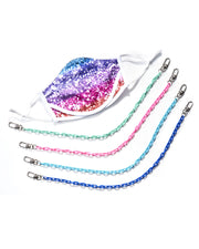 Plastic kids face mask chain holders that are lightweight with a face mask picture