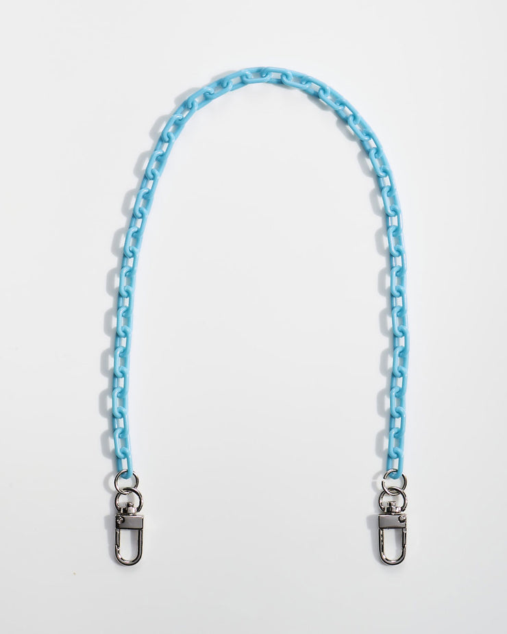 Kids light blue plastic lightweight face mask chain holder necklace